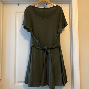 Green Tie Front Dress